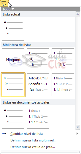 Estilos Lista multinivel